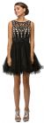Main image of Web Pattern Bodice Beaded Short Tulle Homecoming Party Dress